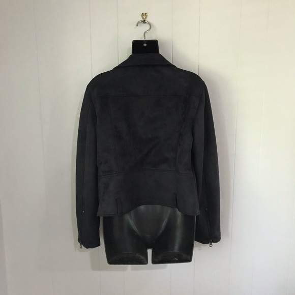 FRENCH CONNECTION | Faux Suede Grey Moto Jacket - Picture 5 of 8